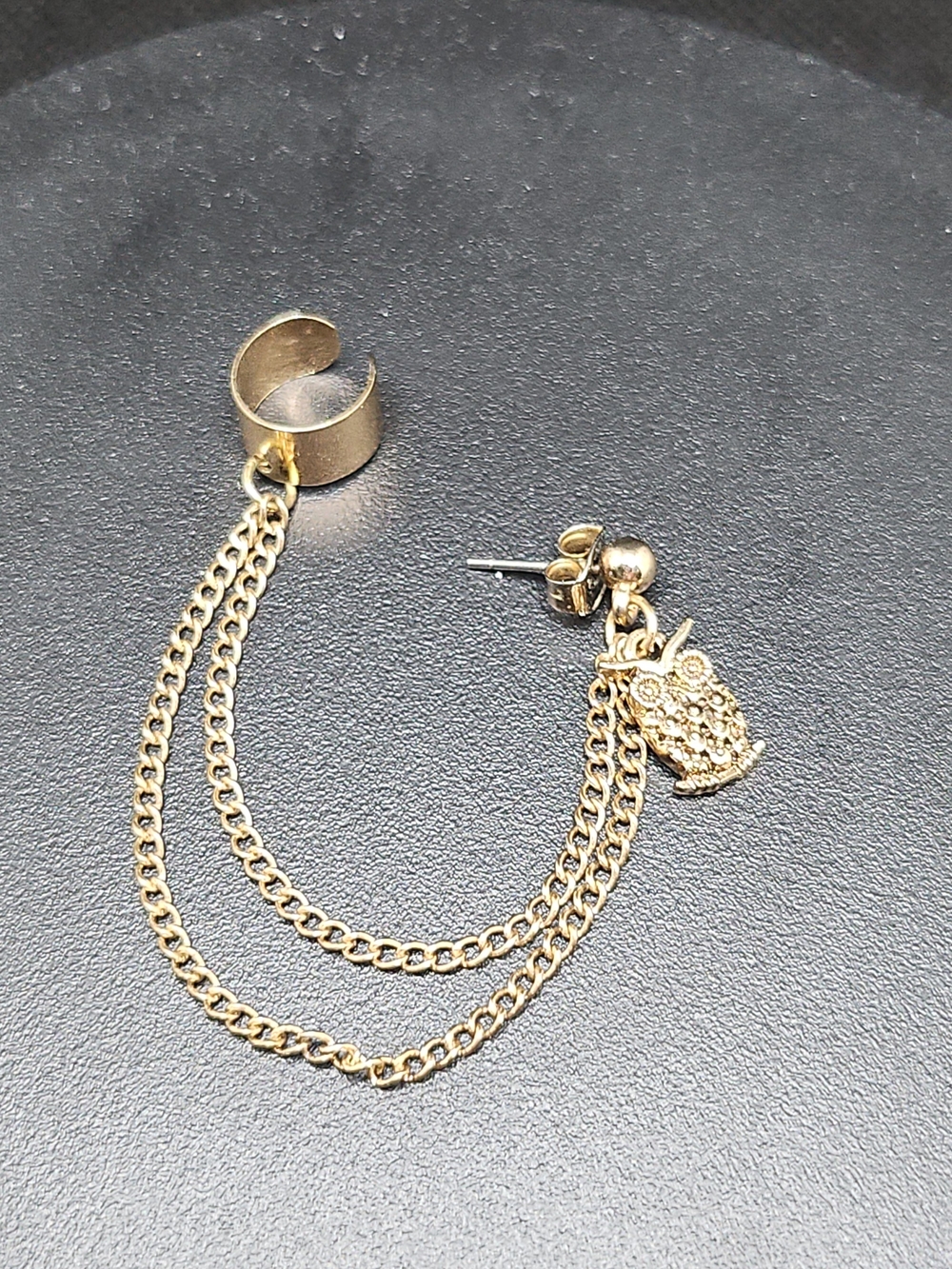 Gold Owl Chain Ear Cuff Earring - Women Jewelry